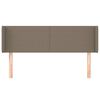vidaXL Cabeceira cama abas tecido 147x16x78/88 cm cinzento-acastanhado