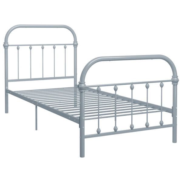 vidaXL Estrutura de cama 100x200 cm metal cinzento