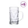 vidaXL Canecas de cerveja com pega 6 pcs 500 ml vidro