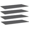 vidaXL Prateleiras estante 4pcs 80x20x1,5cm contrapl. cinza brilhante