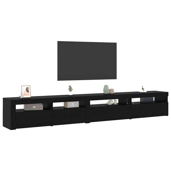 vidaXL Conjunto de m&oacute;vel de TV 3 pcs Carvalho Preto 270 x 35 x 40 cm
