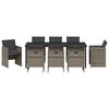 vidaXL Conjunto de Jantar para Jardim 9 pcs Cinzeto vime PE