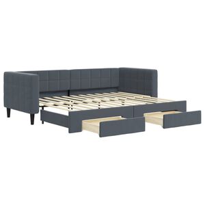 vidaXL Sof&aacute;-cama c/ gavet&atilde;o e gavetas 80x200 cm veludo cinzento-escuro