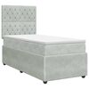 vidaXL Cama box spring com colch&atilde;o Cinzento-claro 90 x 200 cm Veludo