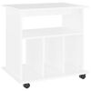 vidaXL M&oacute;vel com rodas 60x45x60 cm derivados de madeira branco