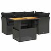 vidaXL 5 pcs conjunto sof&aacute;s de jardim com almofad&otilde;es vime PE preto