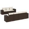 vidaXL 8 pcs conjunto sof&aacute;s de jardim c/ almofad&otilde;es vime PE castanho