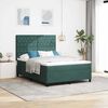 vidaXL Cama Box Spring LED Verde Escuro 140 x 200 cm Veludo