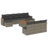 vidaXL 11 pcs conjunto sof&aacute;s de jardim c/ almofad&otilde;es vime PE cinzento