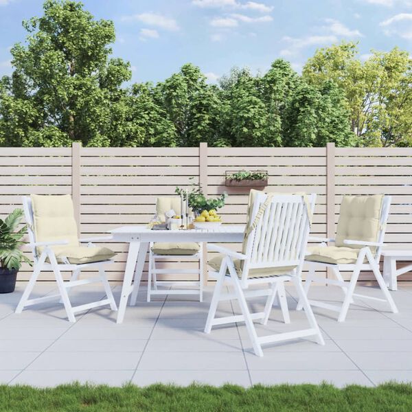 vidaXL Almofadões cadeira encosto baixo 4 pcs tecido oxford creme