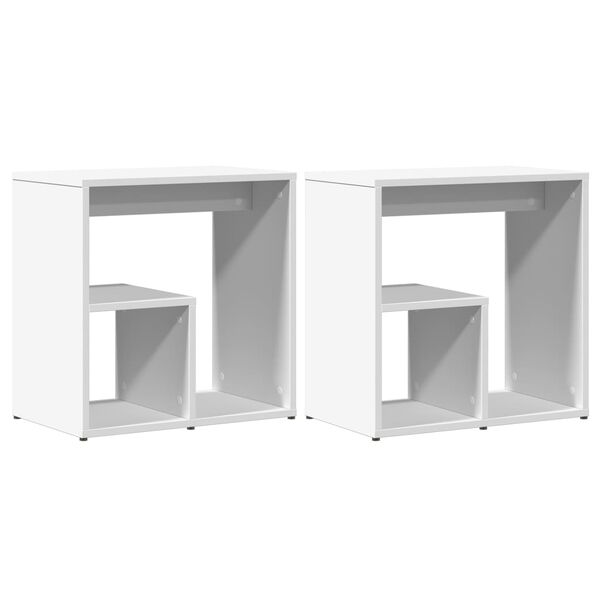 vidaXL Mesas de apoio 2 pcs 50x30x50 cm derivados de madeira branco