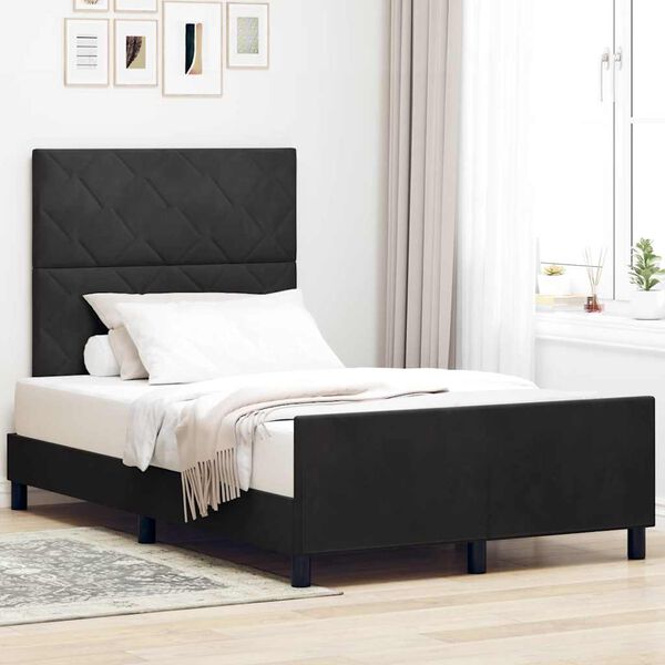 vidaXL Cama Box com cabeceira Preto 120 x 200 cm Veludo