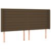 vidaXL Cabeceira cama c/ abas tecido 183x16x118/128 cm castanho-escuro