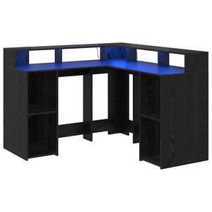 vidaXL Mesa Carvalho Preto Derivados de madeira 130 x 130 x 91 cm