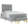vidaXL Cama Box com cabeceira Cinzento-claro 190 x 120 cm tecido