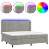 vidaXL Cama box spring c/ colch&atilde;o/LED 200x200 cm veludo cinzento-claro