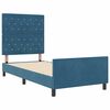 vidaXL Cama Box com cabeceira Azul Escuro 90 x 190 cm Veludo
