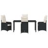 vidaXL Conjunto de Jantar para Jardim 5 pcs Preto Rattan Sint&eacute;tico