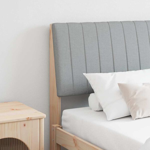 vidaXL Cabeceira estofada Cinzento-claro 180 cm