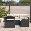 vidaXL Conjunto de Sof&aacute; de Jardim 5 pcs Preto Rattan de Polipropileno