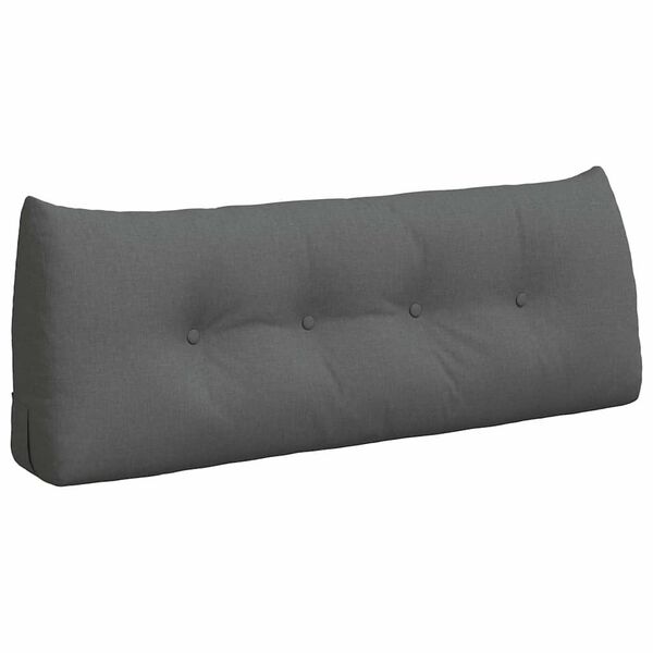 vidaXL Travesseiro para Costas Cinza Escuro 120 x 24 x 50 cm tecido