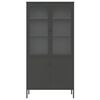 vidaXL M&oacute;vel alto 90x40x180 cm vidro e a&ccedil;o preto