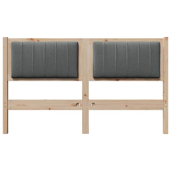 vidaXL Cabeceira estofada Castanho 135 cm Madeira de Pinheiro S&oacute;lida