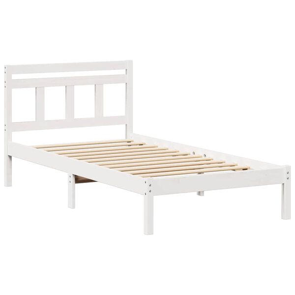 vidaXL Estrutura da Cama Branco 90 x 200 cm Madeira de Pinheiro S&oacute;lida