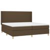vidaXL Cama box spring c/ colch&atilde;o/LED 200x200cm tecido castanho-escuro