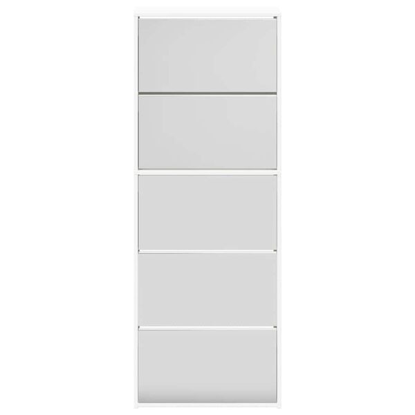 vidaXL Sapateira de 5 divis&oacute;rias com espelho 63x17x169,5 cm branco