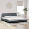 vidaXL Estrutura de cama sem colch&atilde;o Hanko 200x200 cm veludo cinzento-escuro