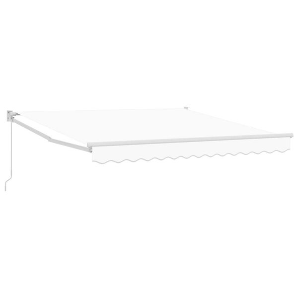 vidaXL Toldo Retr&aacute;til Manual Branco 350 x 250 cm tecido