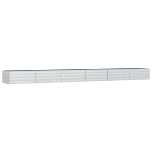 vidaXL Canteiro elevado de jardim 600x80x45cm a&ccedil;o galvanizado prateado