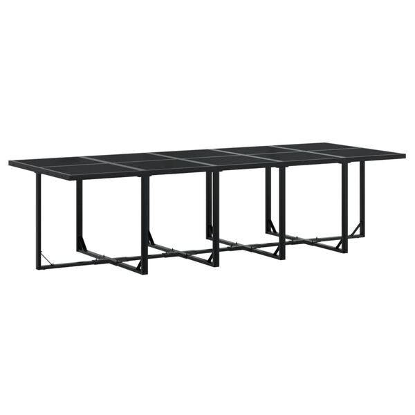 vidaXL 11 pcs conjunto de jantar p/ jardim c/ almofad&otilde;es vime PE preto
