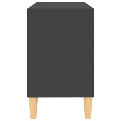 vidaXL Móvel de TV c/ pernas de madeira maciça 69,5x30x50 cm cinzento