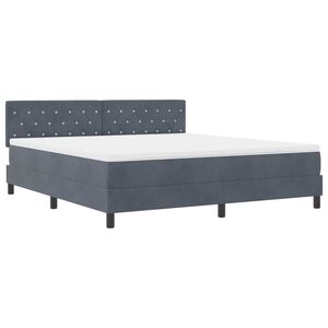 vidaXL Cama Box Spring LED com led Cinza Escuro 180 x 200 cm Veludo