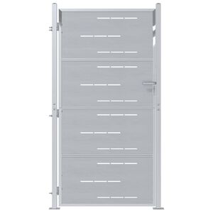vidaXL Port&atilde;o de Jardim 85 x 174 cm A&ccedil;o inoxid&aacute;vel Prateado Tranc&aacute;vel