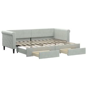 vidaXL Sof&aacute;-cama c/ gavet&atilde;o e gavetas 80x200 cm veludo cinzento-claro