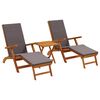 vidaXL Espregui&ccedil;adeira Reclin&aacute;vel e Dobr&aacute;vel 3 pcs Cinzento-Escuro