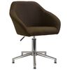 vidaXL Cadeira de jantar girat&oacute;ria tecido castanho-escuro
