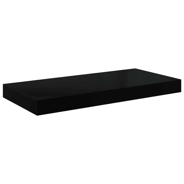 vidaXL Prateleira de parede suspensa 50x23x3,8 cm MDF preto