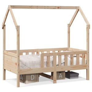 vidaXL Cama infantil formato casa 80x160 cm madeira de pinho maci&ccedil;a