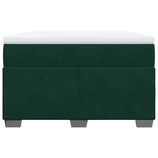 vidaXL Cama boxspring com colch&atilde;o 120x200 cm veludo verde-escuro