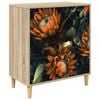 vidaXL Ba&uacute; de Gavetas LOCHEM Estampa laranja 66 x 36,5 x 75 cm Sonoma
