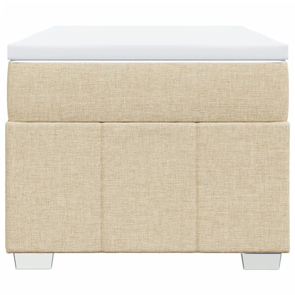 vidaXL Cama com molas/colch&atilde;o 90x200 cm tecido cor cr&egrave;me