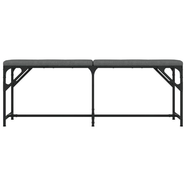vidaXL Banco de jantar 124x32x45 cm a&ccedil;o e tecido cinzento-escuro
