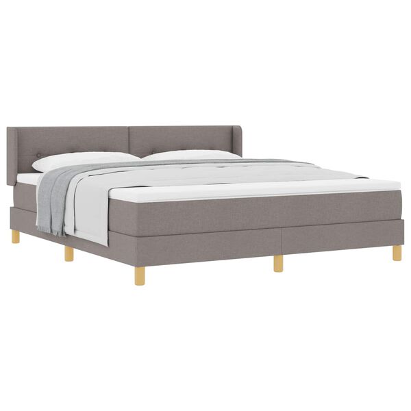 vidaXL Cama com Estrado Cinzento-acastanhado 180 x 200 cm tecido