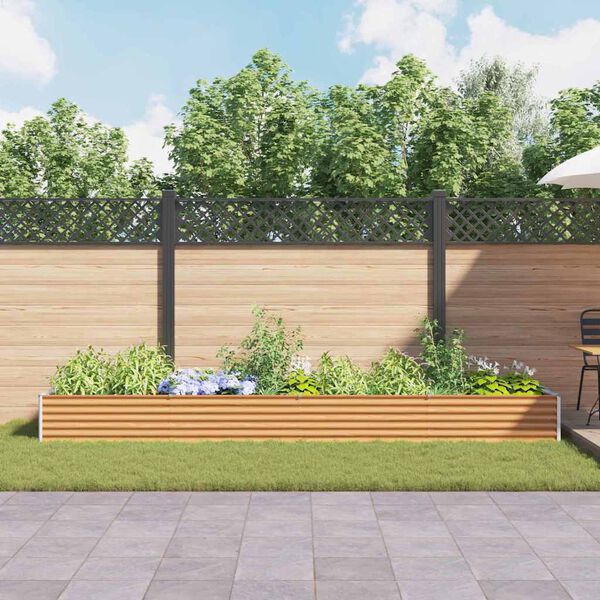 vidaXL Canteiro de jardim elevado 390 x 100 x 36 cm A&ccedil;o Galvanizado