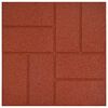 vidaXL Pedra Passo 6 pcs Vermelho 40,5 x 40,5 x 2 cm Borracha