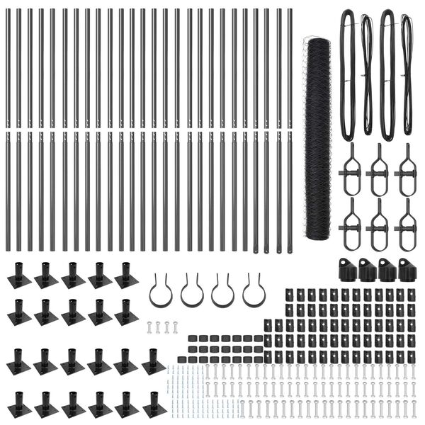 vidaXL Poste de Cerca Cinzeto 50 x 1,2 m (malha de 50 mm) A&ccedil;o e PVC